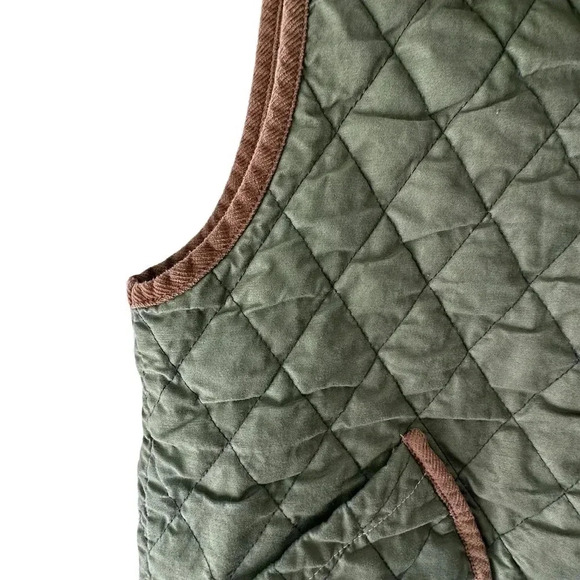 QUILTED COTTON BUTTON FRONT HOODED VEST LIKE NEW | SIZE: SMALL - Picture 4 of 9